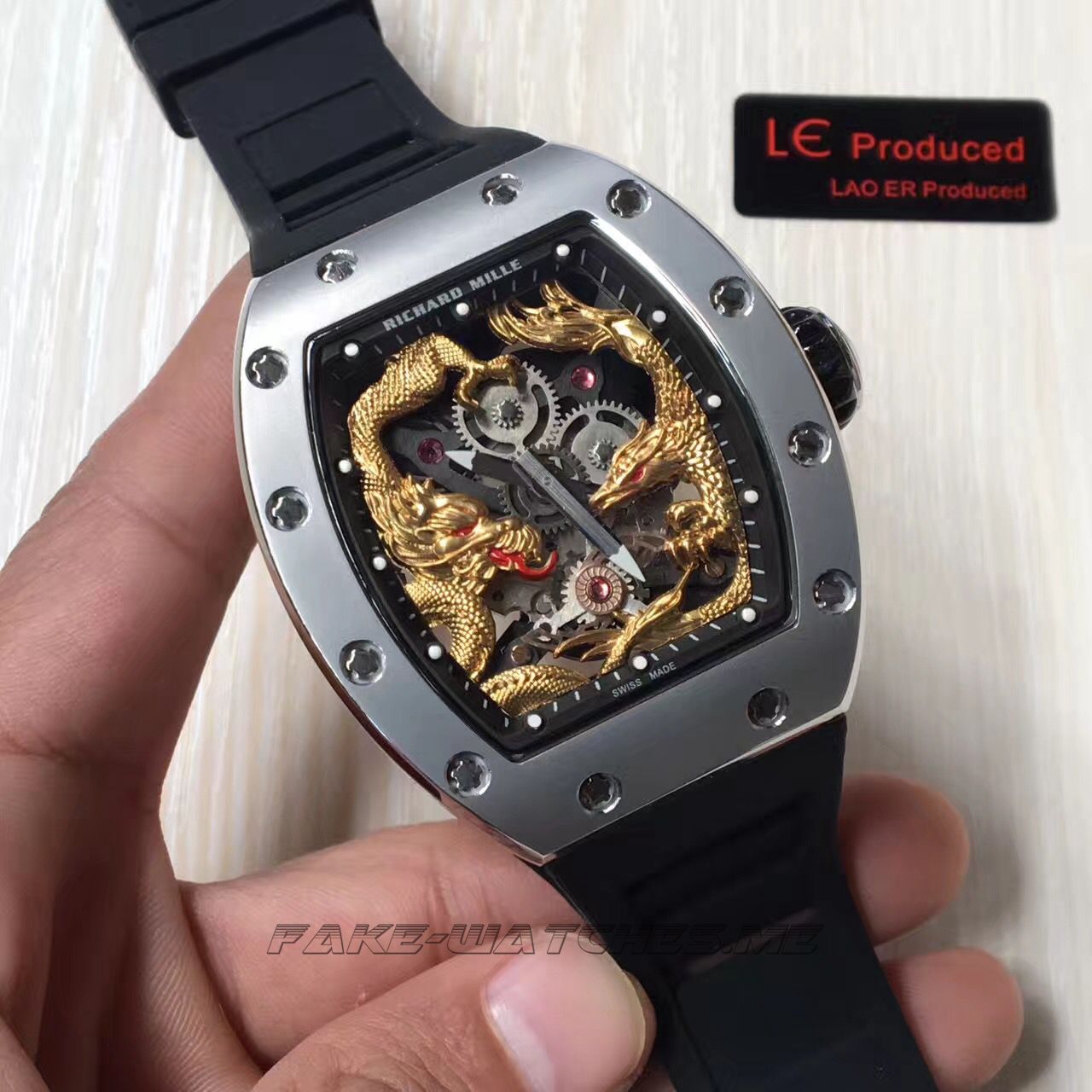 Richard Mille RM57-01 Jackie Chan Stainless Steel Yellow Gold Dial